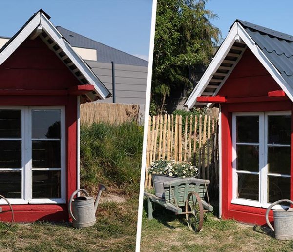 Tuto : Réalisez une cabane de jardin scandinave avec une fenêtre récup'