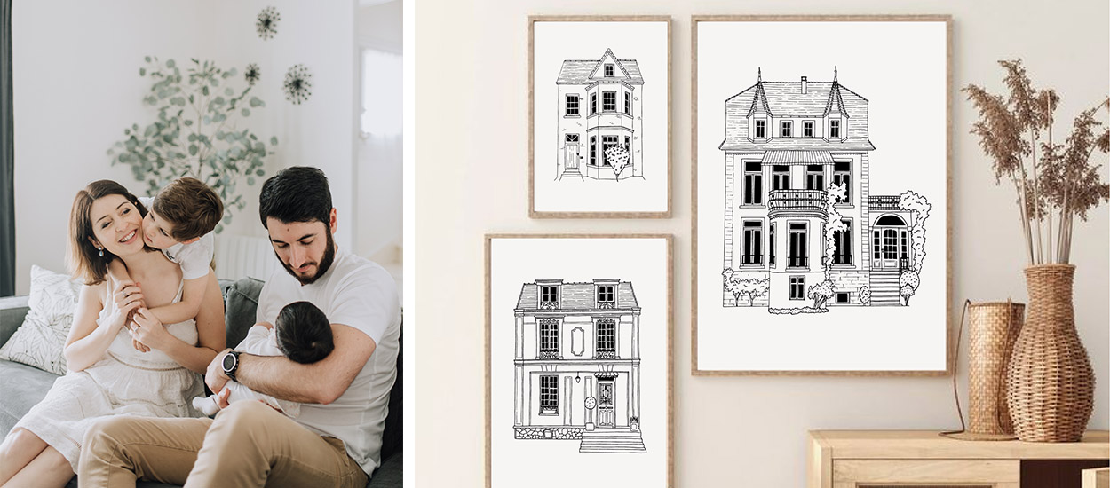Cette illustratrice dessine les maisons de famille des gens pour en faire un cadeau personnalisé