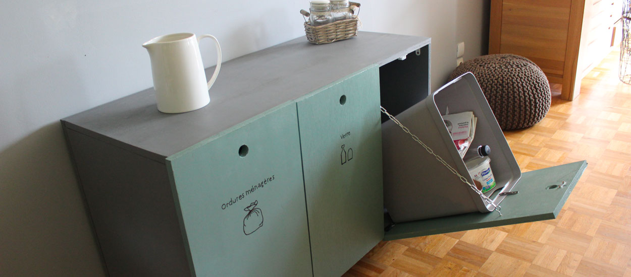 Tuto : Fabriquez un meuble personnalisé pour vos poubelles de tri