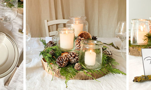 3 idées pour fabriquer une déco de table de Noël en matériaux naturels