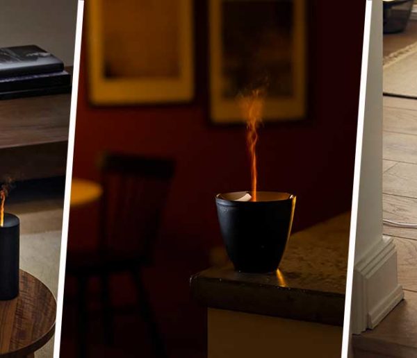 Des humidificateurs et diffuseurs d'huiles essentielles à flammes pour un effet doublement cocooning