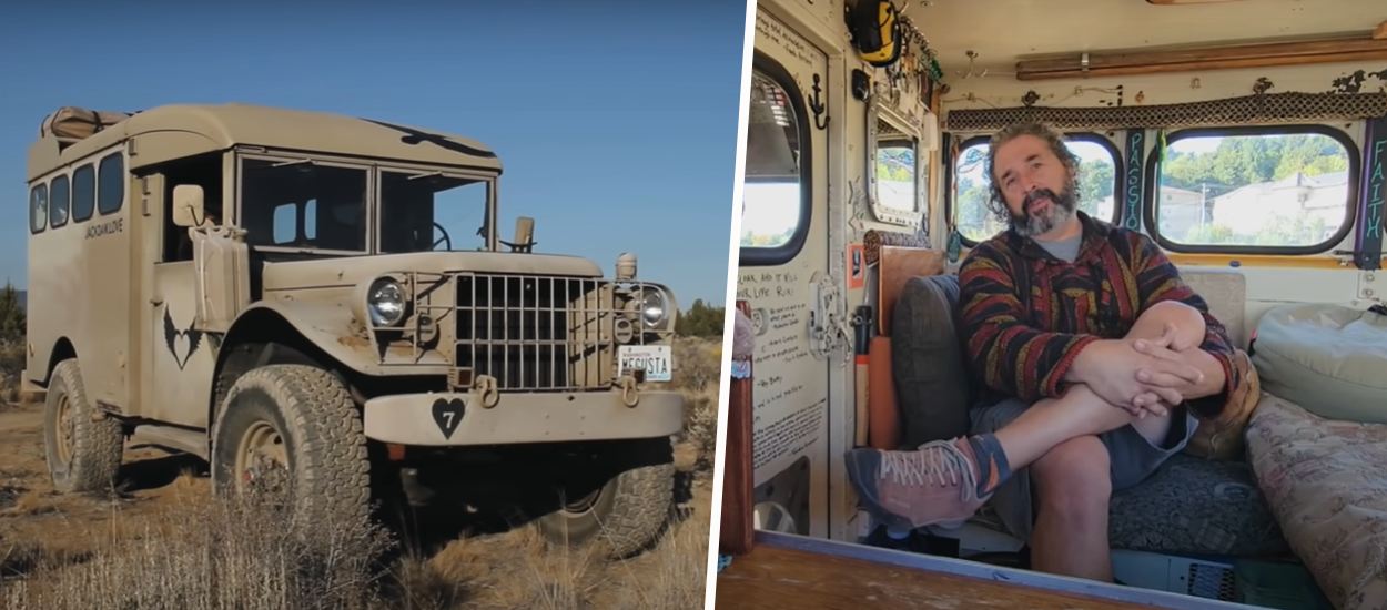 3 ans dans un camion militaire transformé en tiny house