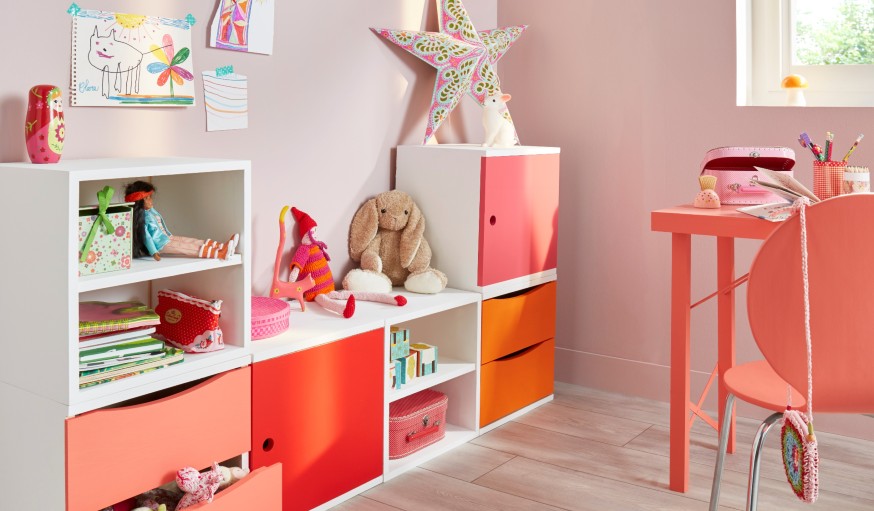 Cube de rangement Paon pour chambre bébé ou enfant