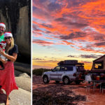 Une famille vit sur la route en Australie à bord d'une tente sur une remorque