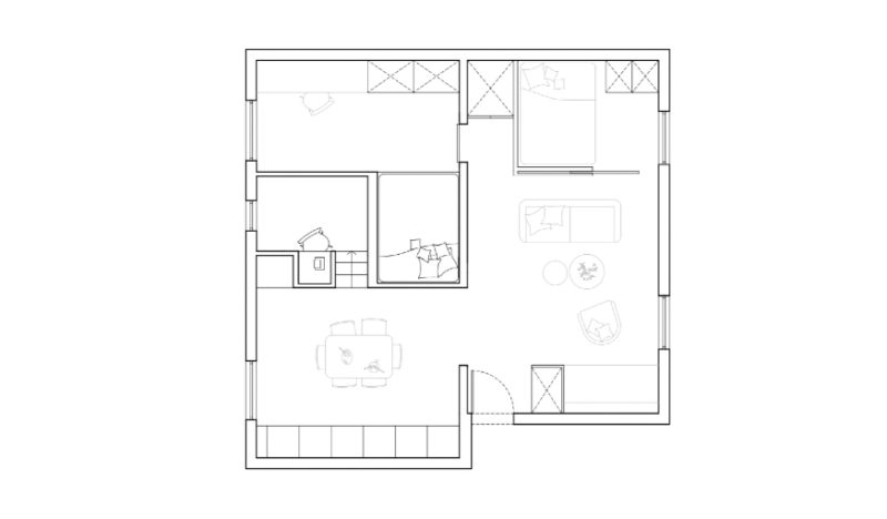 Avant / après : Aménager un appartement de 50 m2 pour 5 personnes
