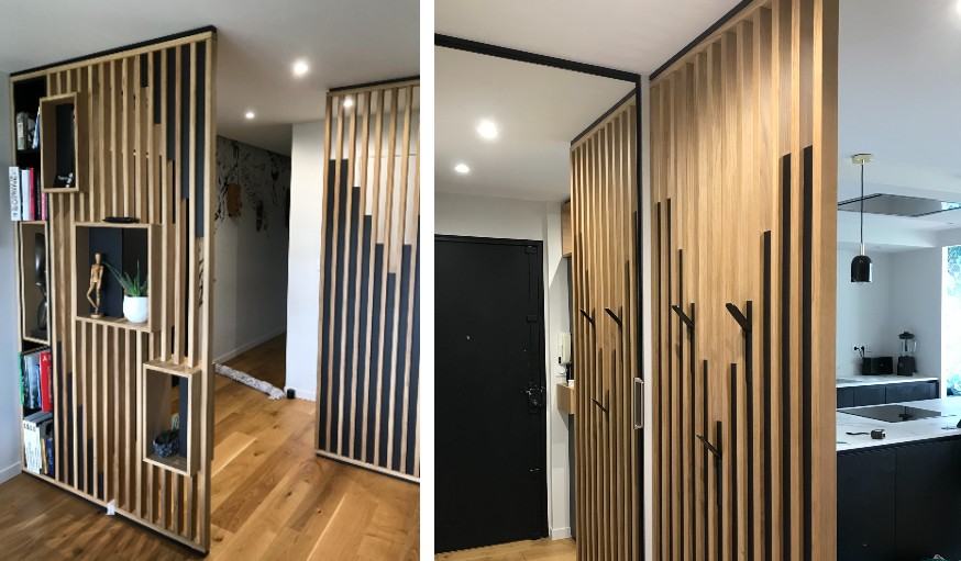 Changer de décor - le mur en tasseaux de bois