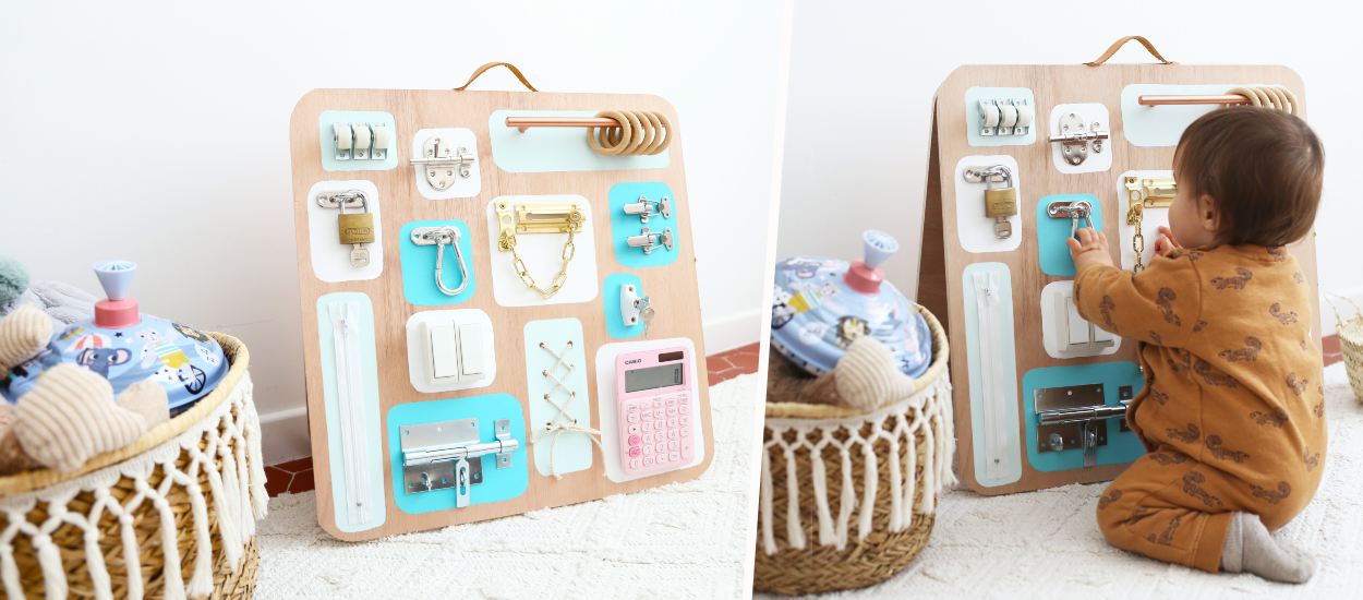 Tutoriel pour créer un busy board fait maison facilement pour bébé