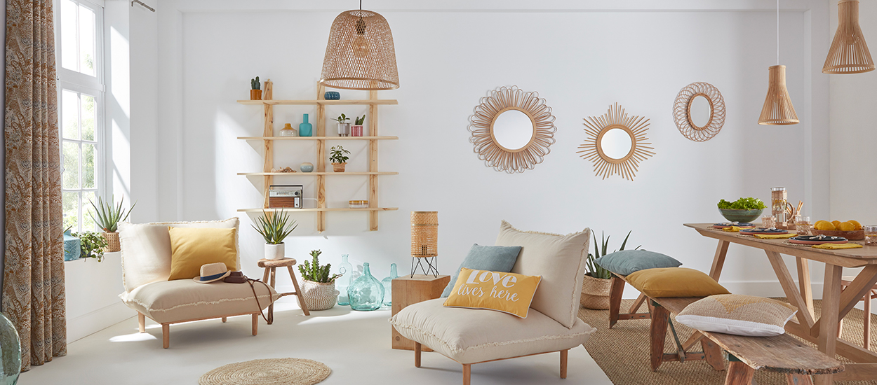 Tendance du mois : donnez un air de vacances à la déco de votre salon