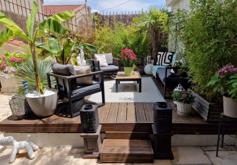 Avant / Après il a construit seul une terrasse végétalisée et tropicale — free download