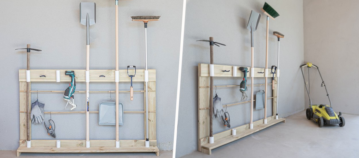Tuto : Fabriquez un rack pratique pour vos outils de jardinage