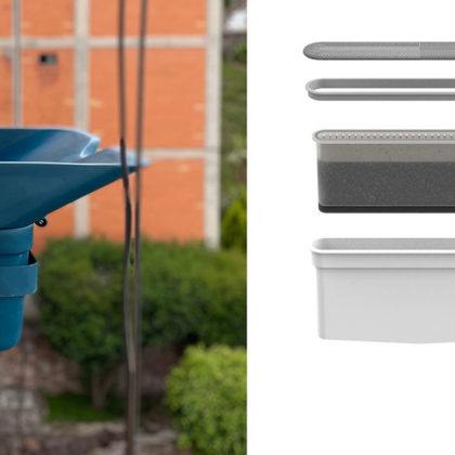 Ce collecteur d'eau de pluie urbain est le premier à s'installer sur le rebord d'une fenêtre