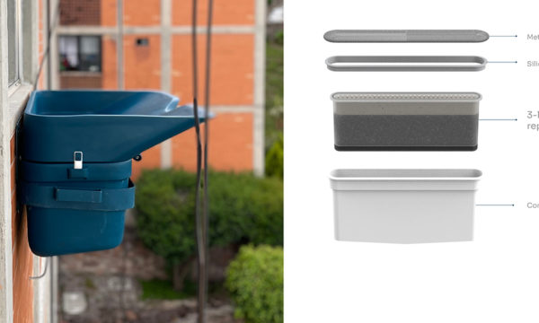 Ce collecteur d'eau de pluie urbain est le premier à s'installer sur le rebord d'une fenêtre