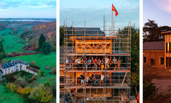 Un domaine en ruines rénové avec des matériaux locaux et de la low tech en Normandie