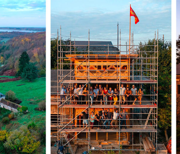 Un domaine en ruines rénové avec des matériaux locaux et de la low tech en Normandie