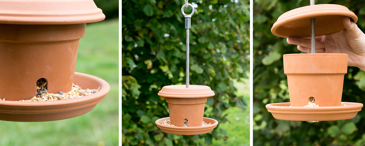 Comment fabriquer une mangeoire à oiseaux avec un pot de fleurs ?
