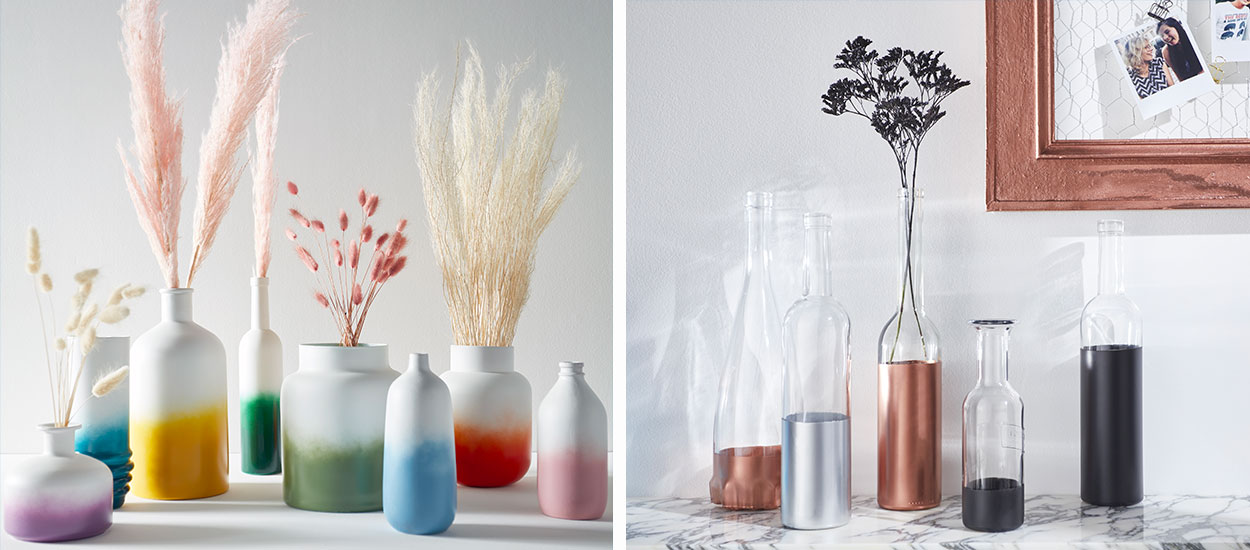 Peinture aérosol : Transformez vos vieux contenants en déco !