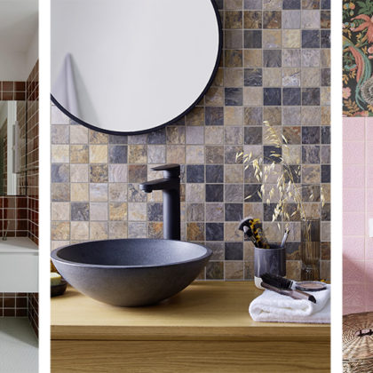 7 inspirations de carreaux de couleurs tendance et rétro pour la salle de bains