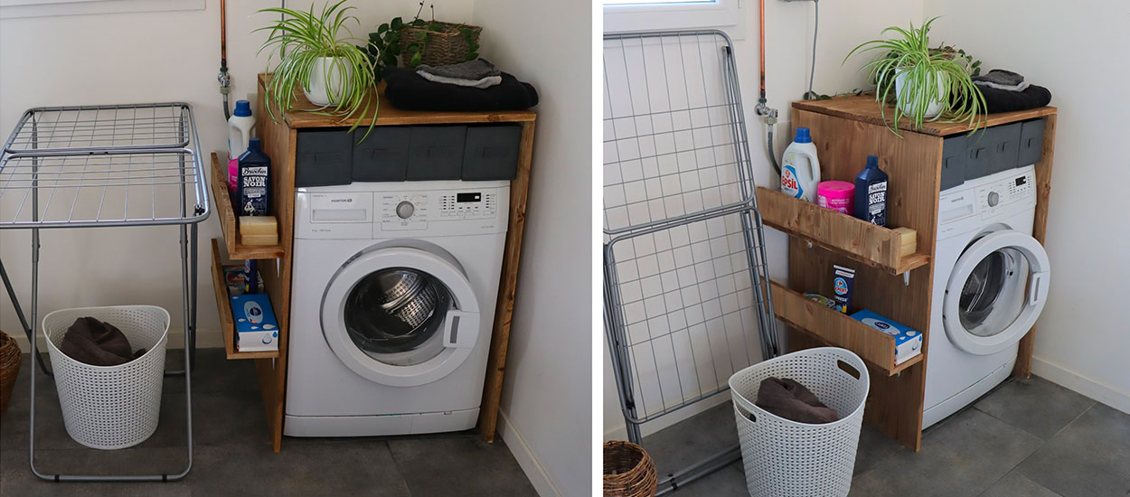 Tuto : Réalisez un meuble de rangement gain de place pour votre lave-linge