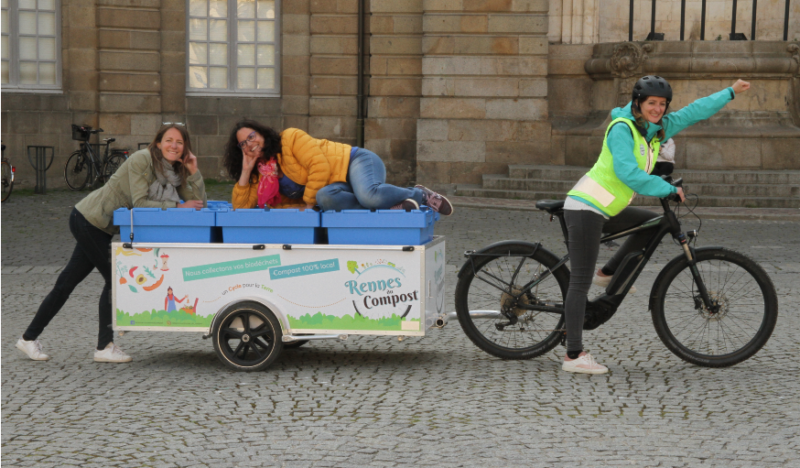 Compost Rennes À vélo et traîneau, les Rennes du compost s'occupent de vos biodéchets