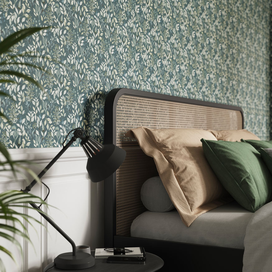 Papier peint pré-encollé vinyle intissé Easy Roll GoodHome Begonia bleu