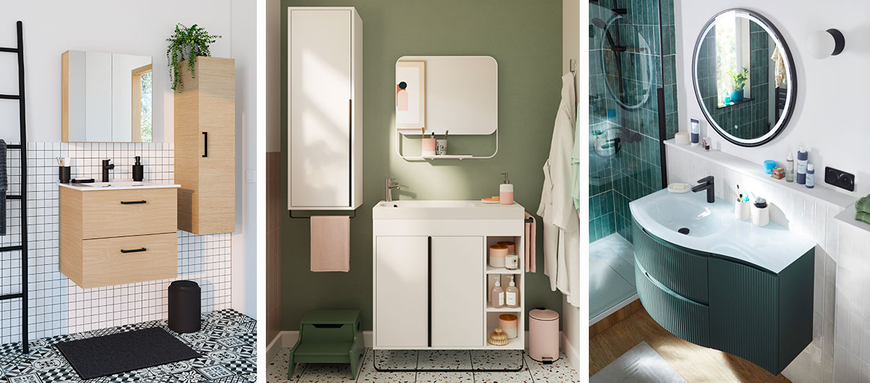 Découvrez ces gammes de meubles spécialement conçues pour les petites salles de bains !