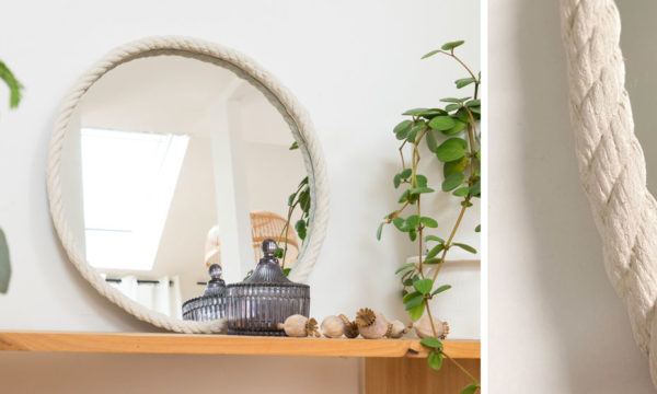 Tuto : Réalisez un miroir mural en corde au style naturel et artisanal