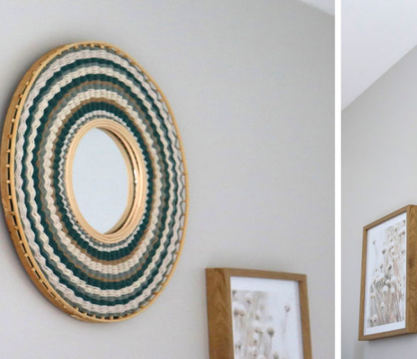 Tuto : Relooker un miroir en rotin avec de la ficelle colorée