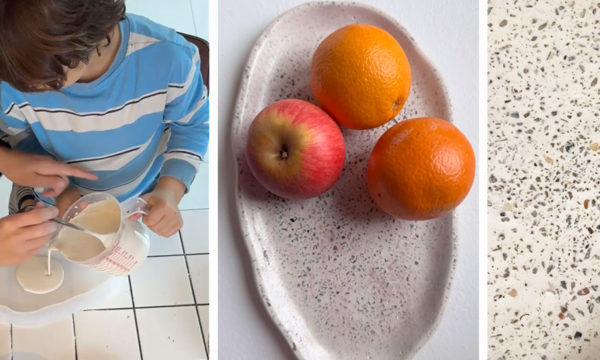 Tuto : Réaliser en famille un joli vide-poches ou un plateau en terrazzo