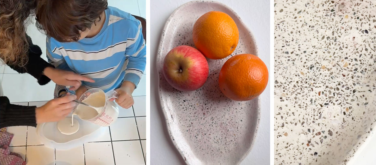 Tuto : Réaliser en famille un joli vide-poches ou un plateau en terrazzo
