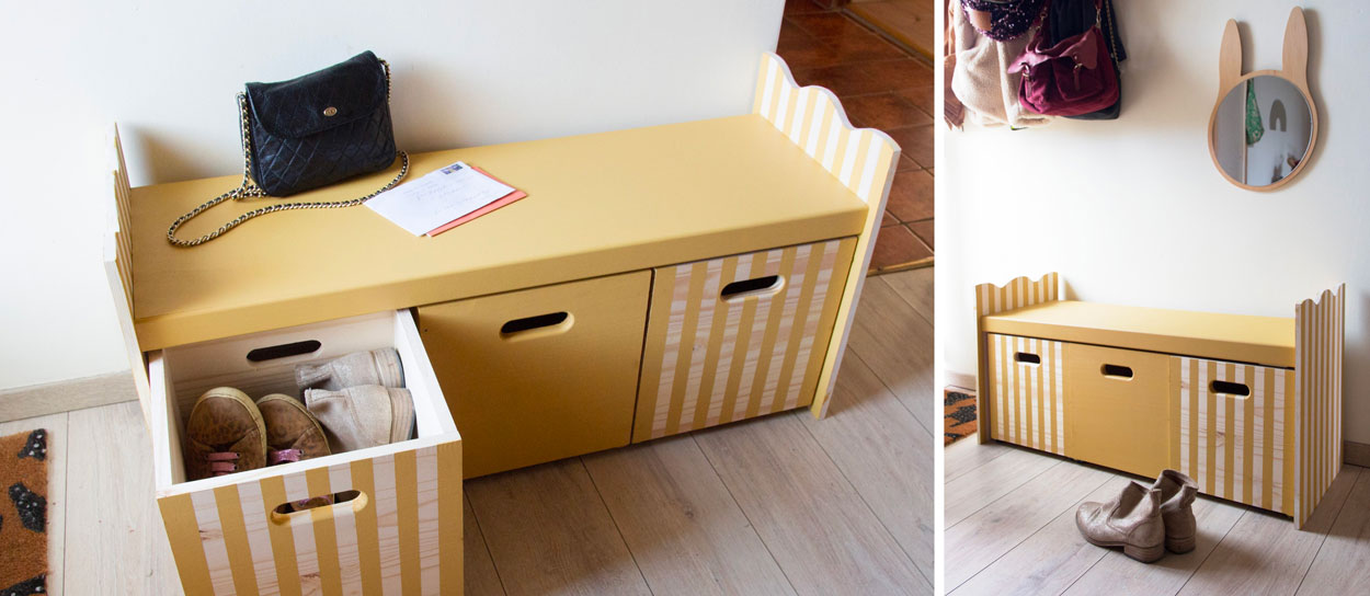 Tuto : Réaliser un banc de rangement personnalisable pour votre entrée