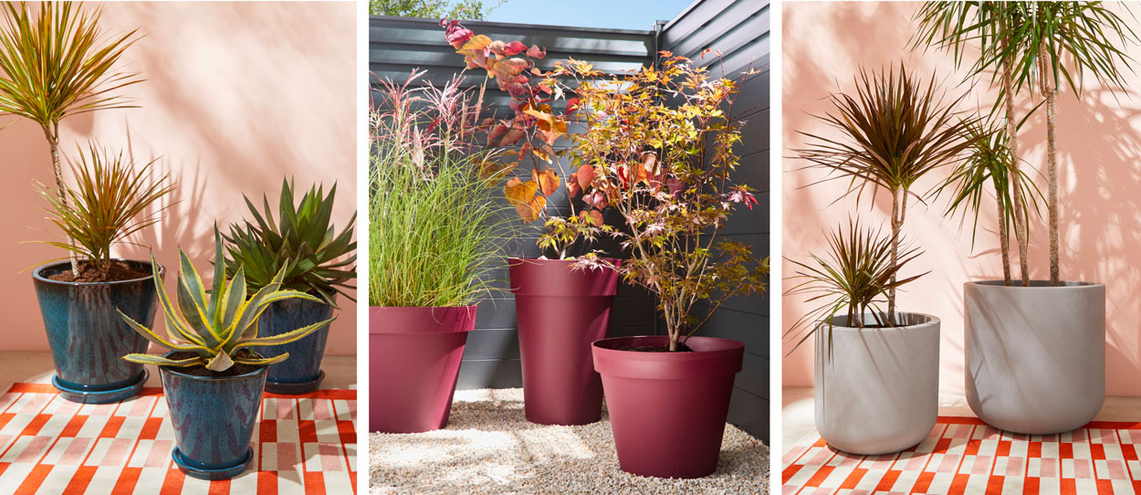 Pots de fleurs tendance pour l'extérieur : terre cuite, émaillé ou polypropylène ?