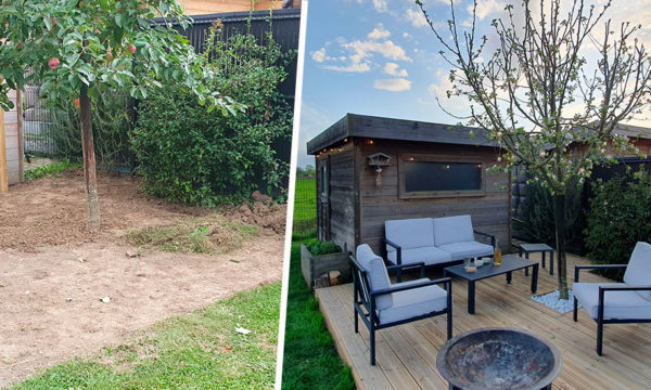 Avant / Après : Il a transformé un coin de jardin en une terrasse conviviale pour passer de belles soirées d'été