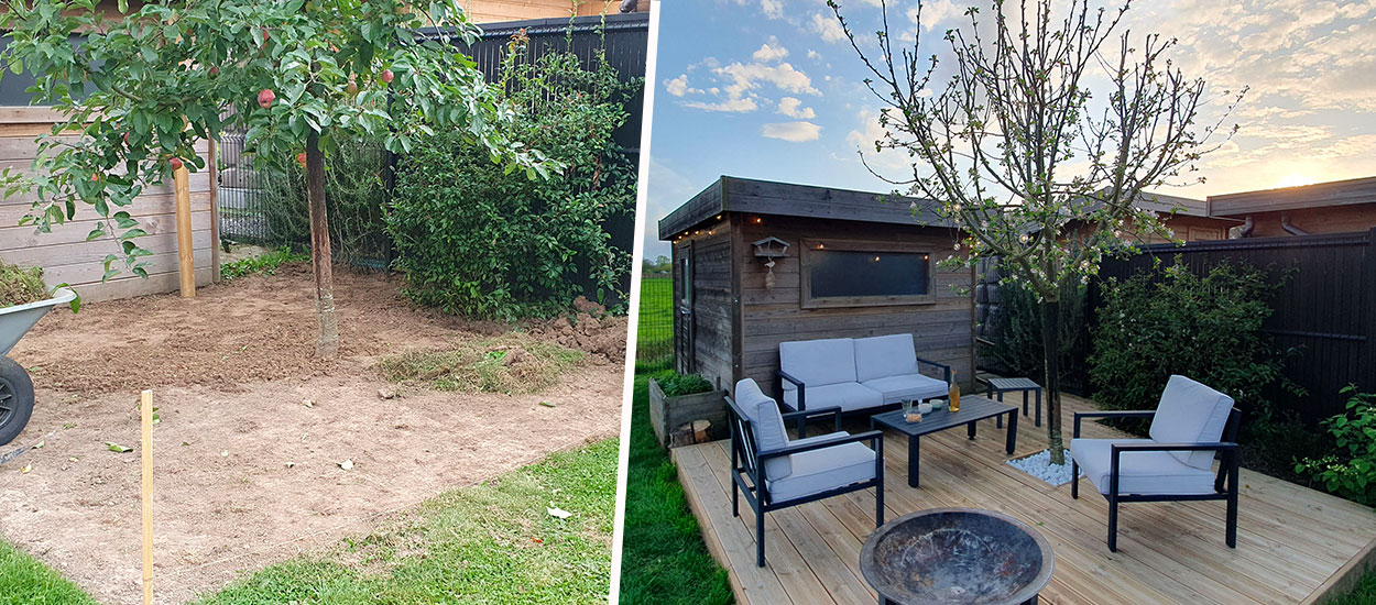 Avant / Après : Il a transformé un coin de jardin en une terrasse conviviale pour passer de belles soirées d'été