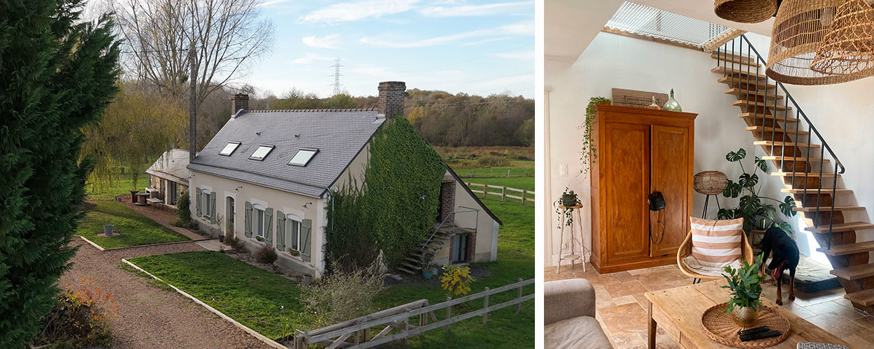 Avant / Après : une vieille ferme rénovée avec du mobilier chiné et fait maison