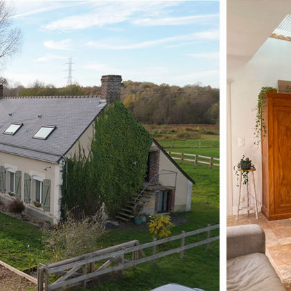 Avant / Après : une vieille ferme rénovée avec du mobilier chiné et fait maison