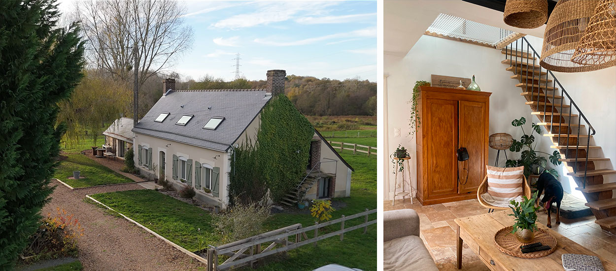 Avant / Après : une vieille ferme rénovée avec du mobilier chiné et fait maison
